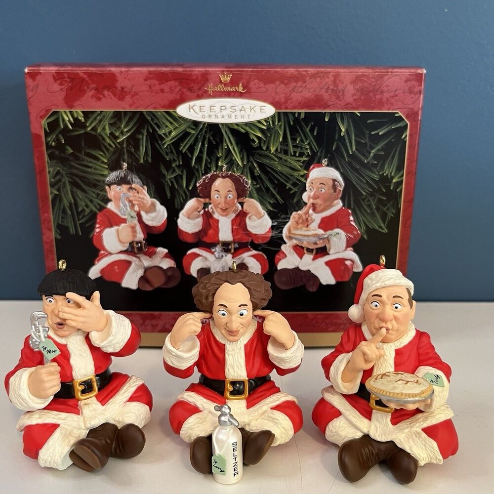 Hallmark Keepsake Ornament Three Stooges "Larry Moe and Curly" 1999 EUC